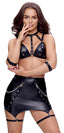 Cottelli BONDAGE Black Matte Bra & Suspender Skirt Set