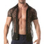 Lace Short Sleeves Shirt - Size : XXL