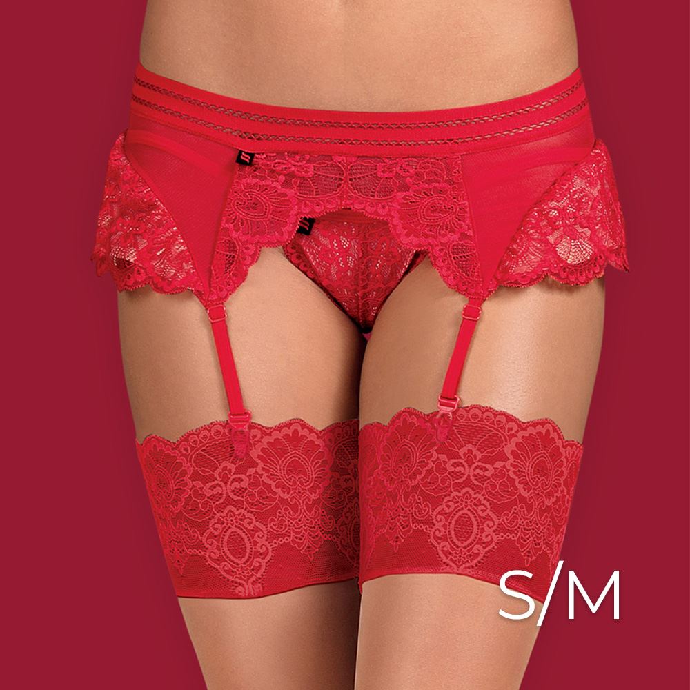 Obsessive 853-GAR-3 Garter Belt S/M - Red Main image