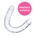 Me You Us Ultra Cock Jelly Double Ended Dildo Clear 15 Inch