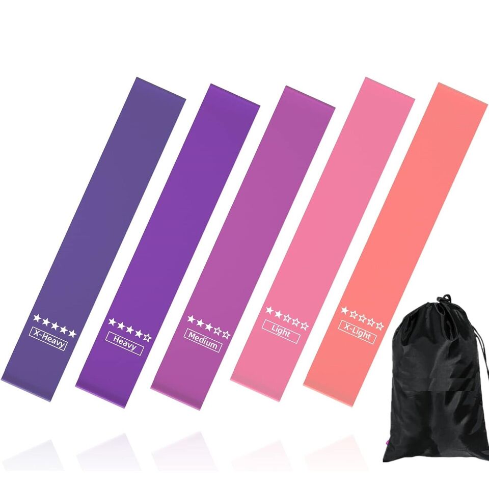 5PCS Resistance Loop Bands Set – Elastic Exercise Bands for Home Workout UK