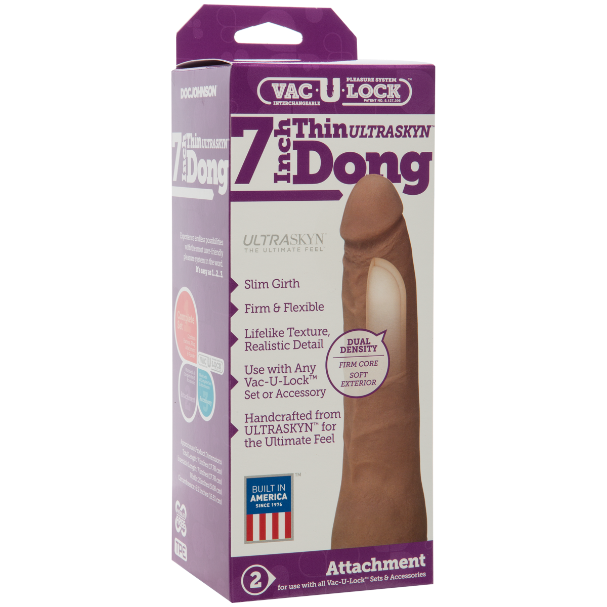 Doc Johnson Vac U Lock Ultraskyn Thin Dong Caramel Secondary image