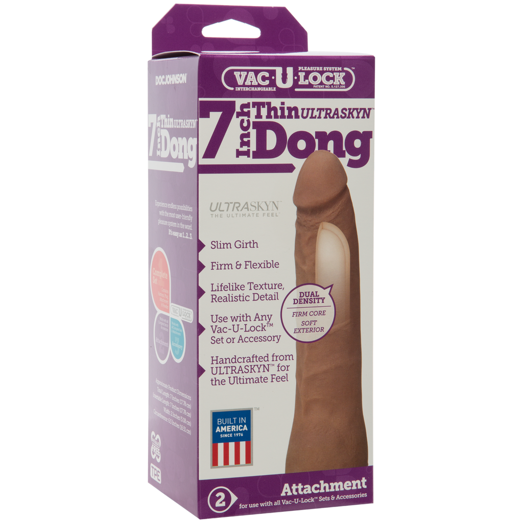 Doc Johnson Vac U Lock Ultraskyn Thin Dong Caramel