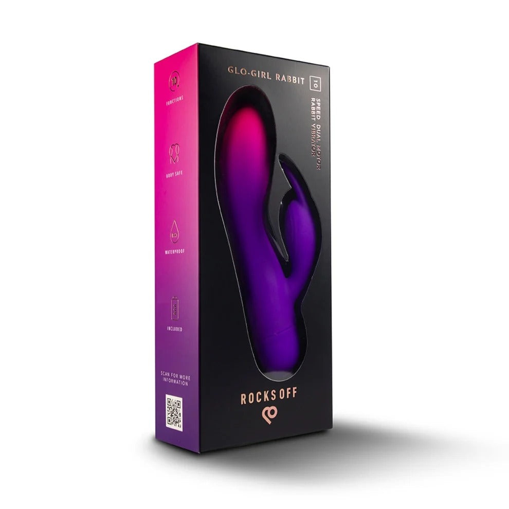 Rocks Off Glo-Girl Rabbit Vibrator Purple Pink Secondary image