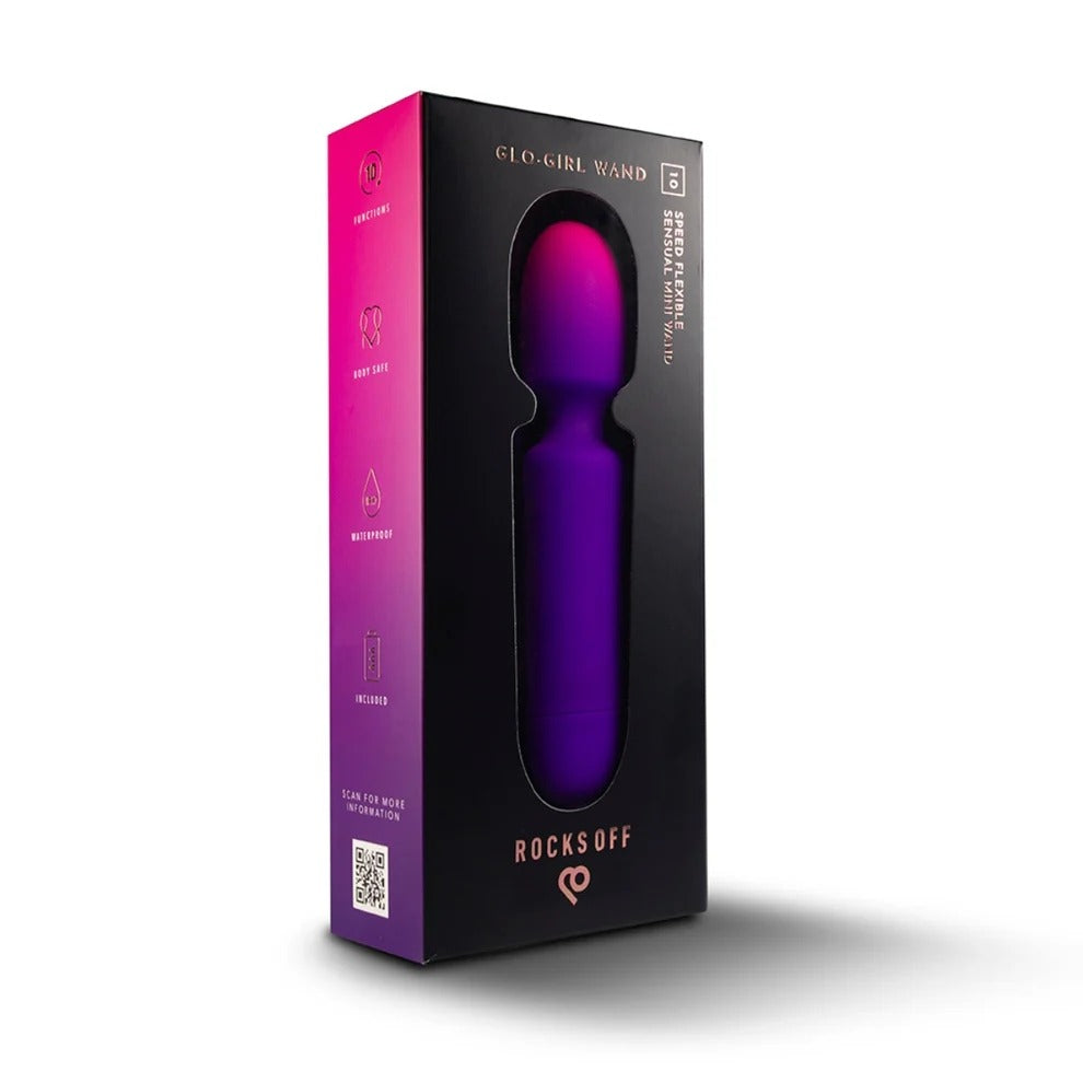 Rocks Off Glo-Girl Wand Vibrator Purple Pink Secondary image