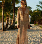Lucifer Luxury Lace-Up Long Sleeve Maxi Dress