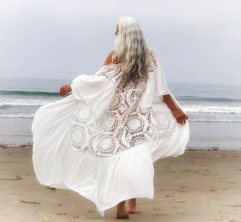 Lucifer Luxury Lace-Up Long Sleeve Maxi Dress