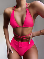 Solid Color Triangle Bikini Set | Minimal Sexy Swimwear UK