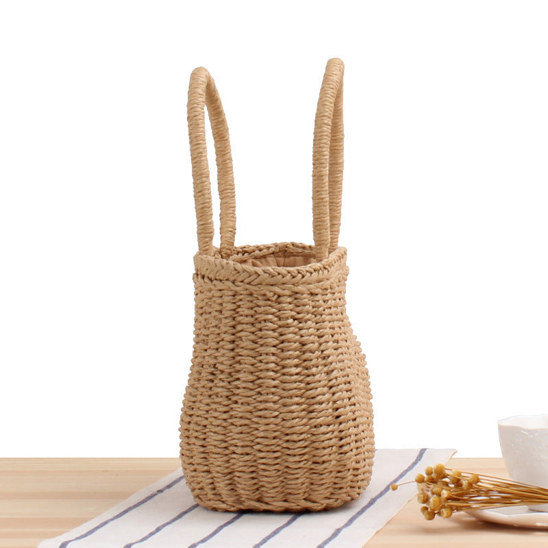 Elegant Handmade Woven Straw Tote Bag – Summer Beach & Casual Style UK Secondary image
