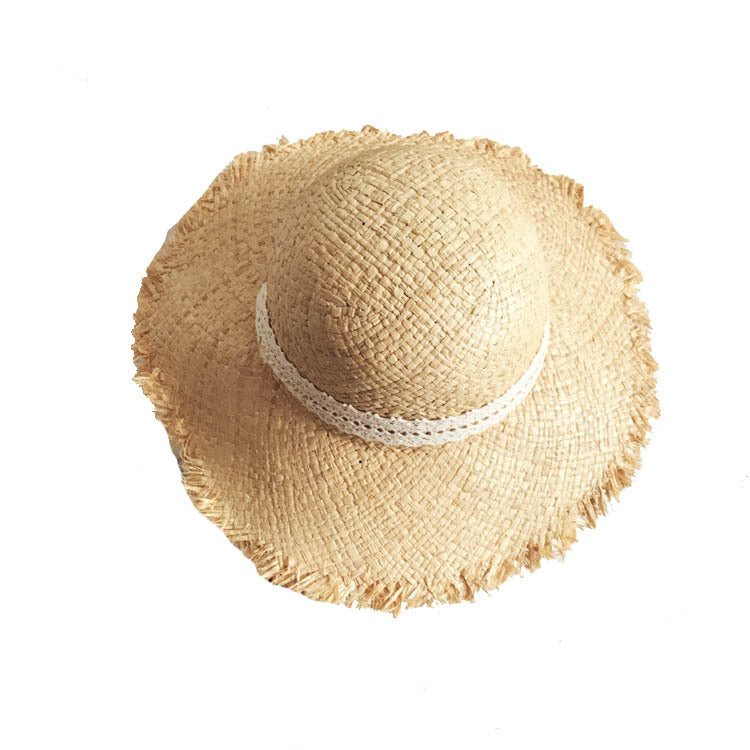 Lucifer’s Summer Elegance – Raffia Straw Hat with Ribbon Bow Beach Style UK
