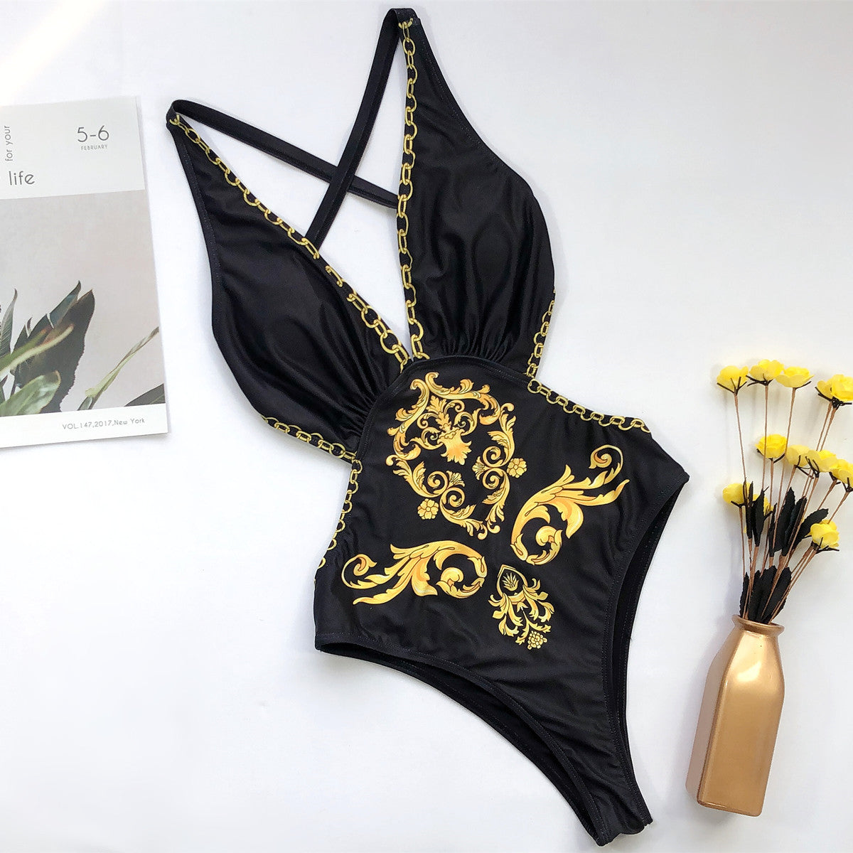 House of Lucifer Baroque Luxe Bodysuit – Elegant One Piece Swimsuit