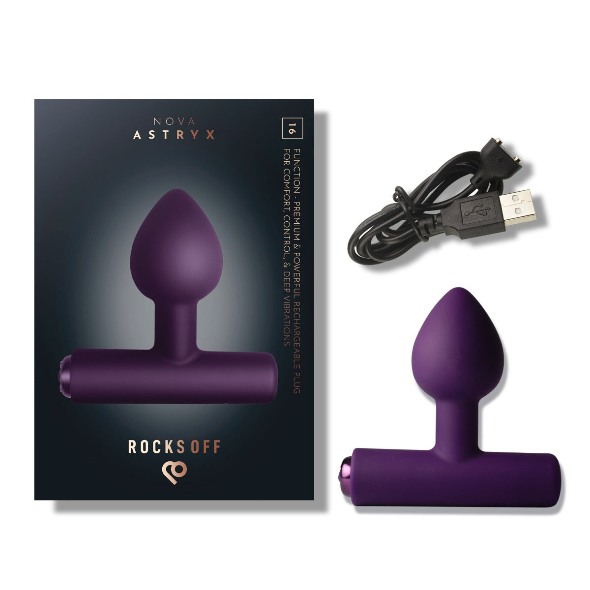 Rocks Off Astryx Rechargeable Plug Purple Secondary image