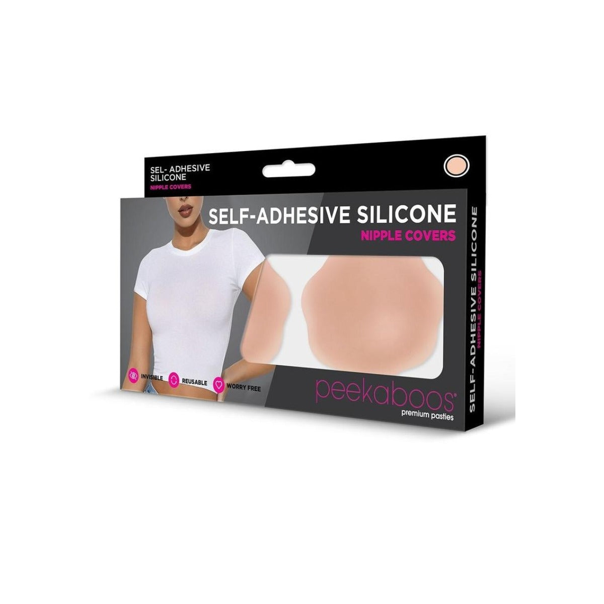 Peekaboos Self Adhesive Silicone Nipple Covers Flesh Secondary image