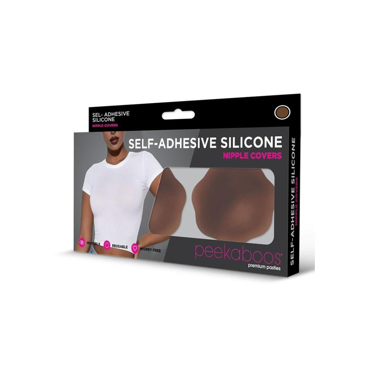 Peekaboos Self Adhesive Silicone Nipple Covers Brown Secondary image