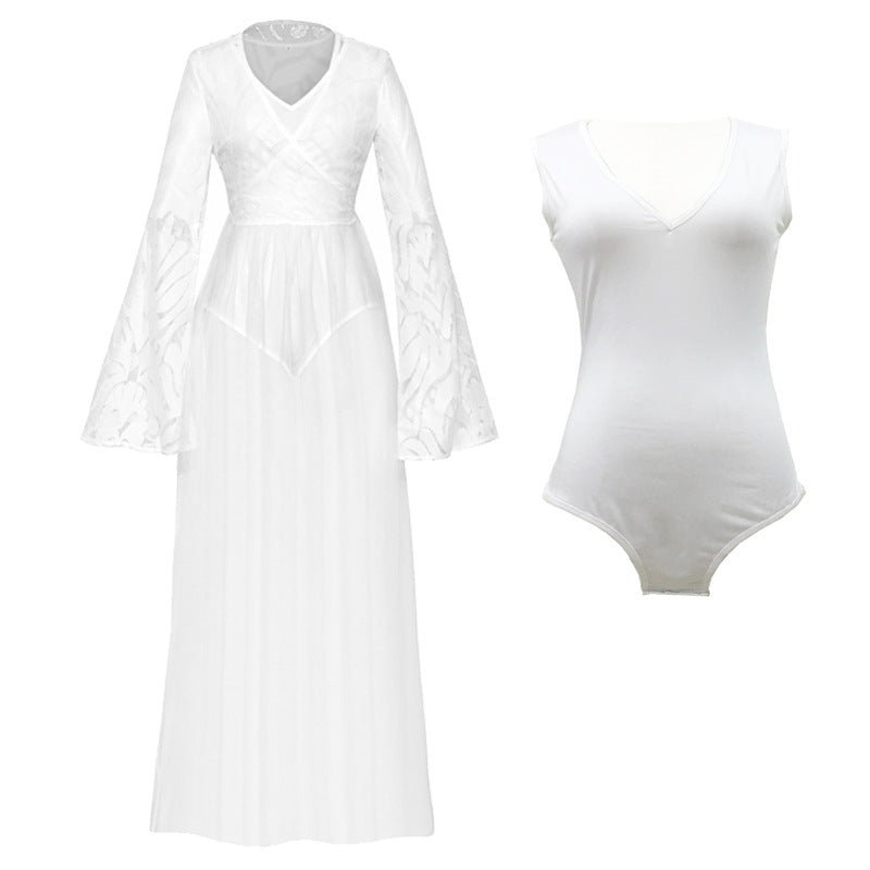 Lucifer - Elegant Lace Beach Cover-Up Dress UK