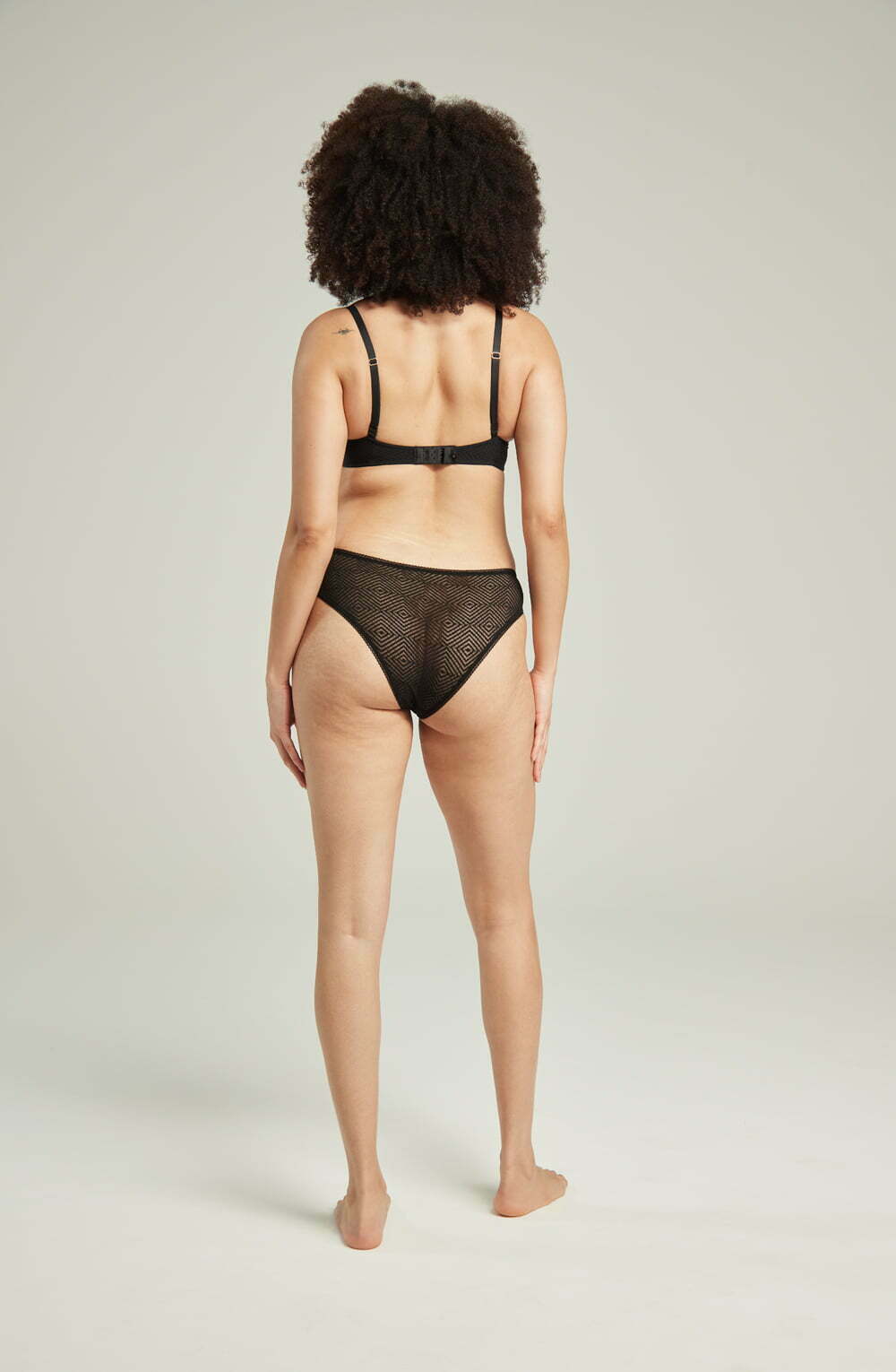 The Sheer Deco High Leg Brief Black – image 2
