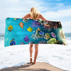Lucifer - Squere Beach Towel – Stylish Ocean Design Quick Dry & Lightweight UK