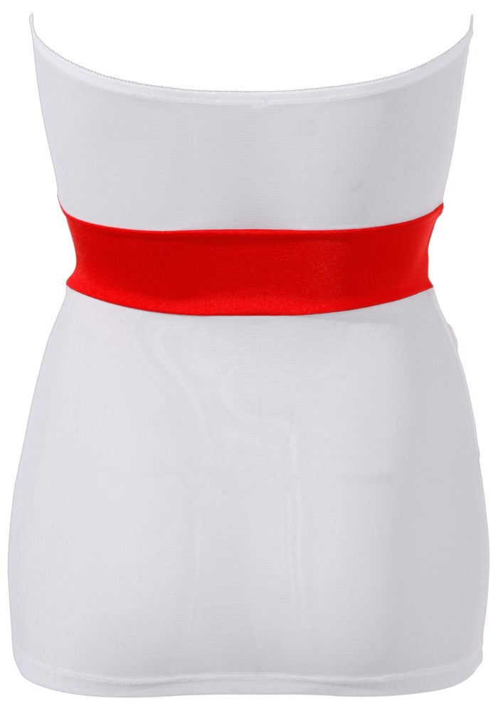Cottelli COSTUMES White & Red Mesh Nurse Dress with Cap
