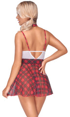 Cottelli COSTUMES Plaid Suspender Dress with Choker