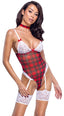 Cottelli Plaid Suspender Body with Choker