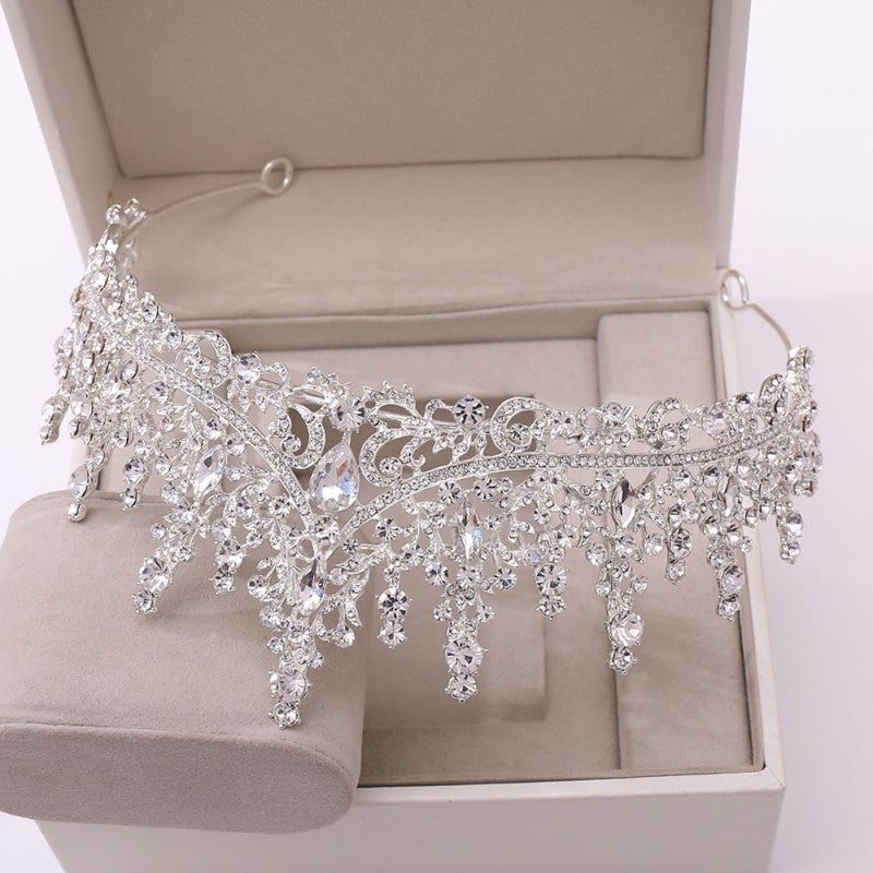 Luxury Crystal Bridal Crown Jewelry Set – Tiara, Necklace & Earrings Secondary image