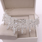 Luxury Crystal Bridal Crown Jewelry Set – Tiara, Necklace & Earrings