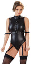 Cottelli BONDAGE Black Matte Zip Body with Arm Loops