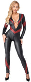 Cottelli PARTY Two-Tone Black and Red Matte Jumpsuit
