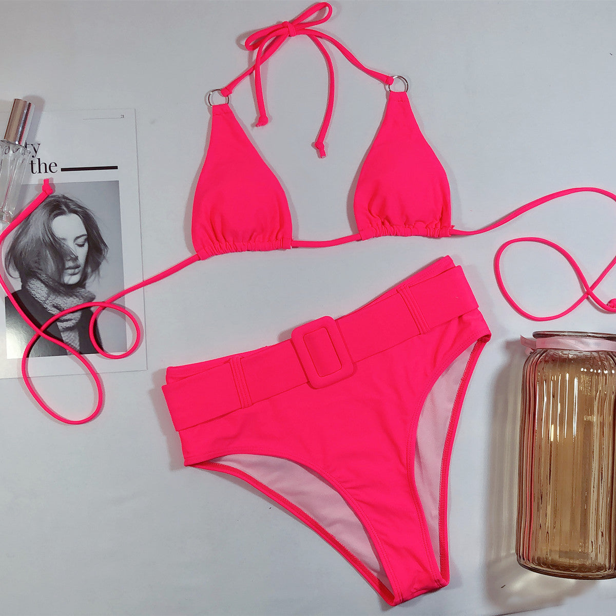 Solid Color Triangle Bikini Set | Minimal Sexy Swimwear UK