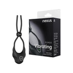 FORGE Vibrating Adjustable Lasso Silicone Cock Ring - Black