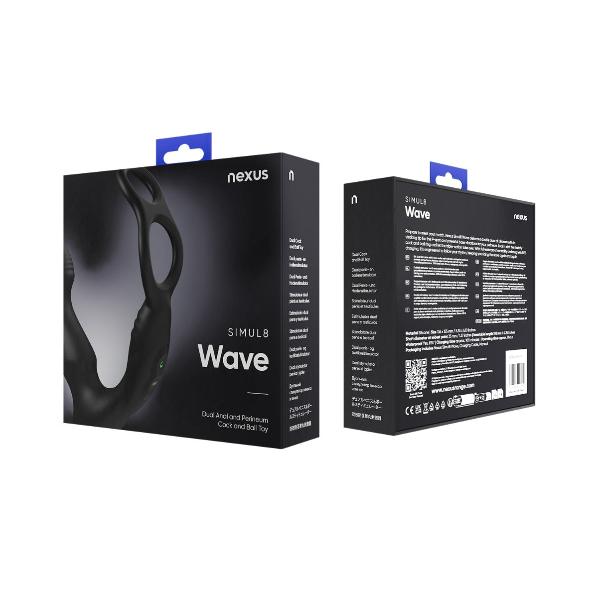 SIMUL8 WAVE EDITION Vibrating Dual Motor Anal Cock and Ball Toy - Black