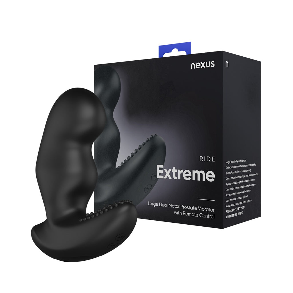 RIDE EXTREME Dual Motor Remote Control Prostate Vibrator - Black