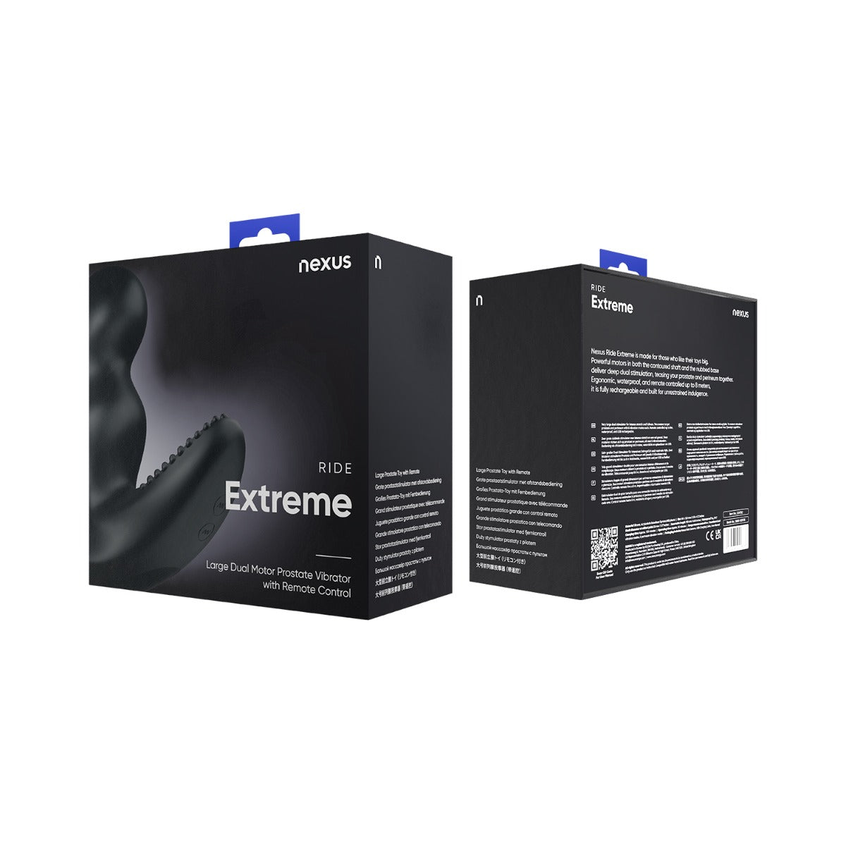 RIDE EXTREME Dual Motor Remote Control Prostate Vibrator - Black
