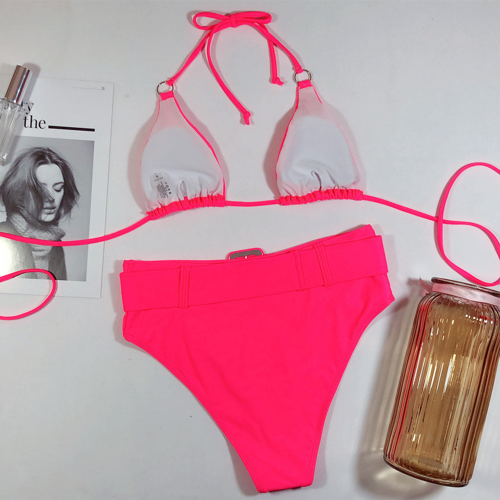 Solid Color Triangle Bikini Set | Minimal Sexy Swimwear UK