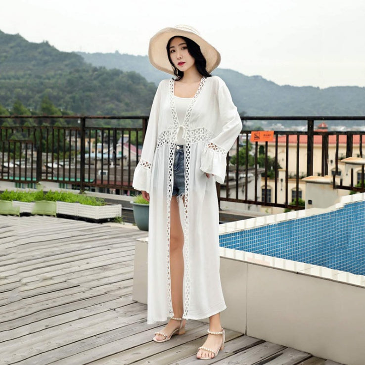 Lucifer Luxury Lace-Up Long Sleeve Maxi Dress