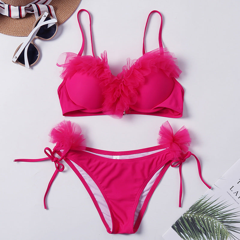 Lucifer Angel Set - Soft Pink Ruffle Bikini UK Secondary image