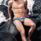 Lucifer - Men's Striped Swim Brief - Modern Beachwear UK