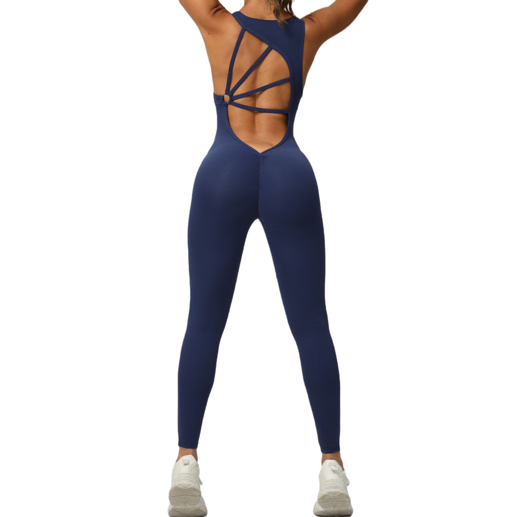 Lucifer-PowerShape Backless Workout Bodysuit – Slim Fit Gym Wear UK