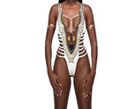 House of Lucifer - Royal Tribal Monokini – Bold Luxury Swimsuit UK