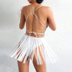 Sling fringed bikini swimsuit UK