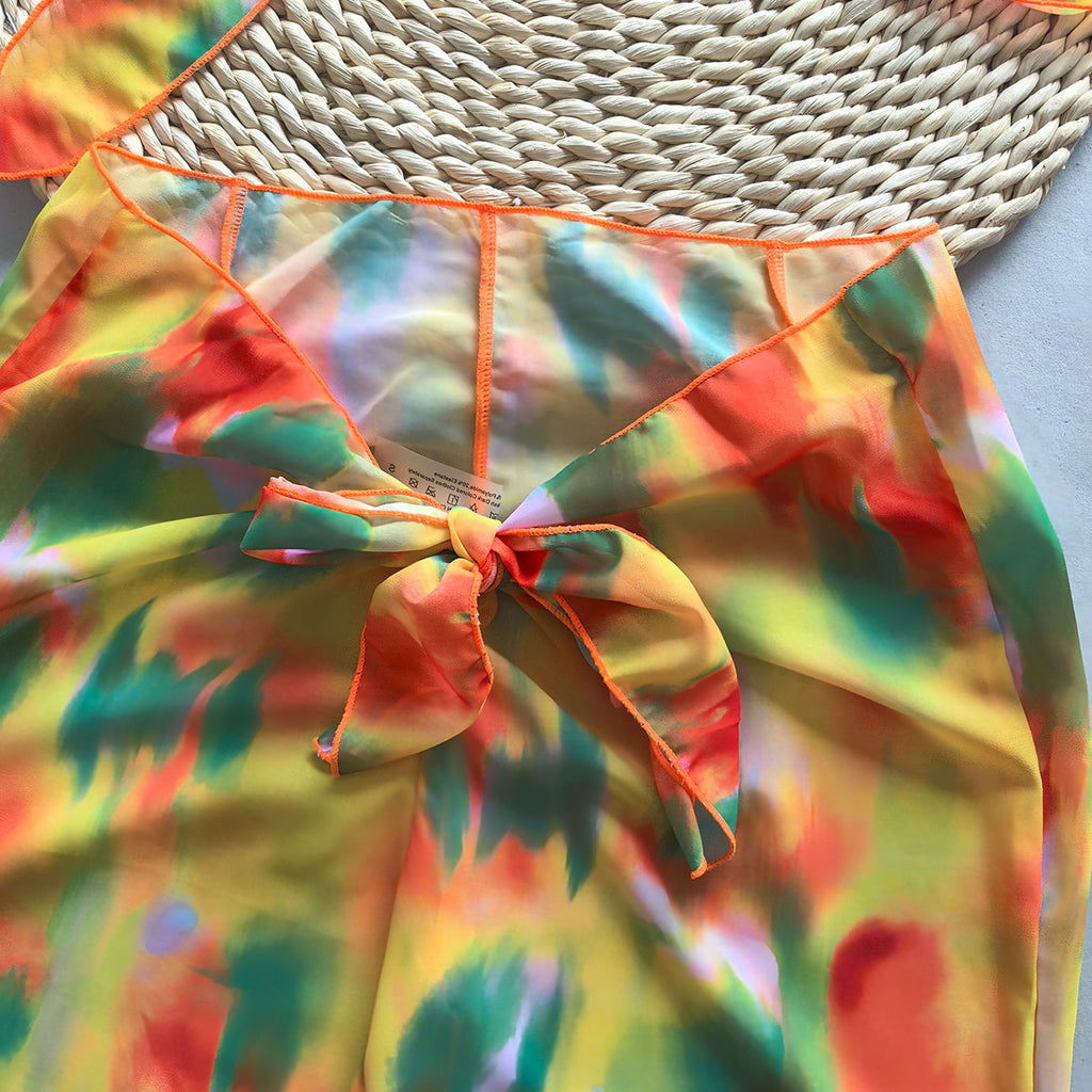 Lucifer Goddess Neon Beachwear Two-piece Set
