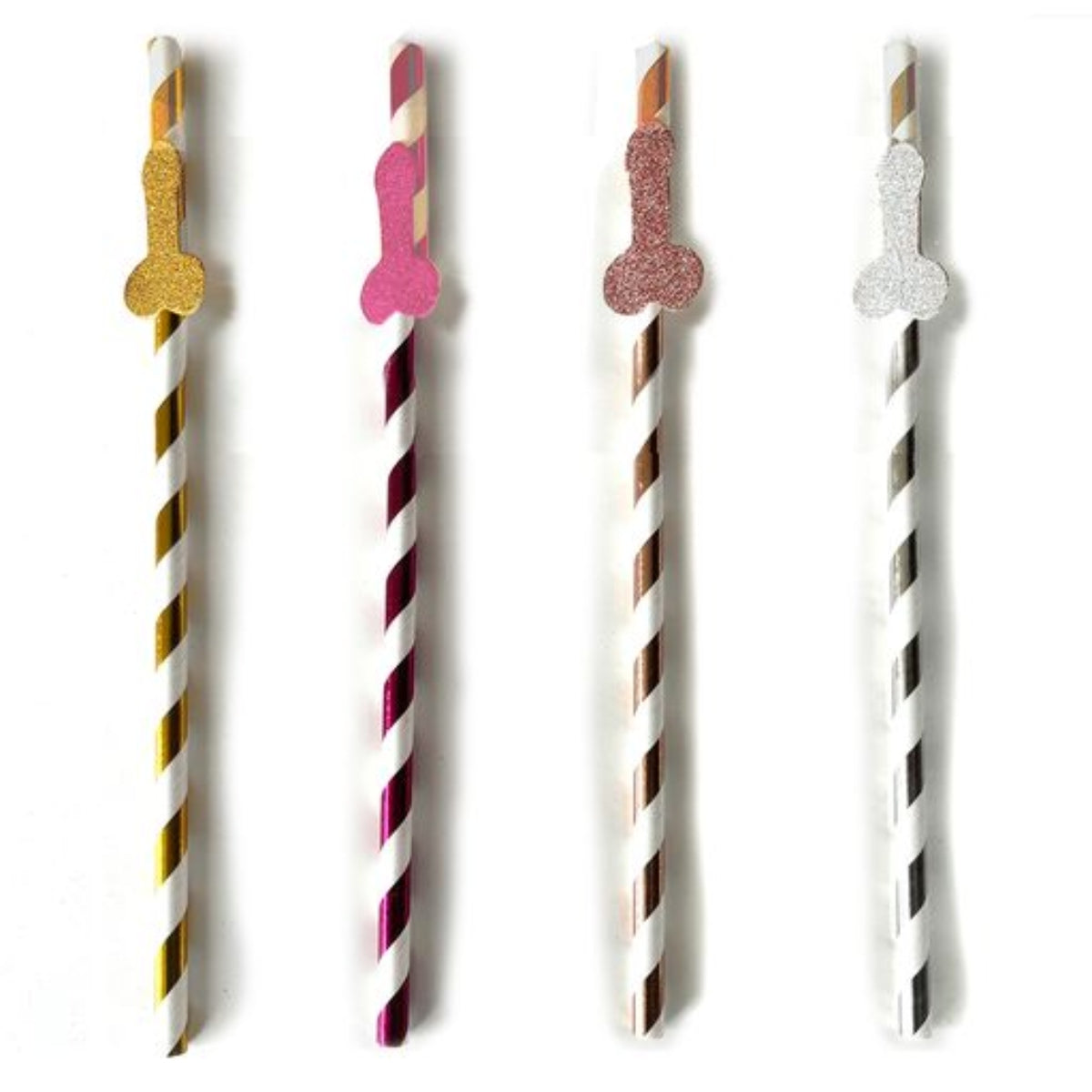 Little Genie Glitterati Penis Tall Party Straws Main image