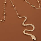 Bohemian Boho Metal Beaded Thigh Chain with Snake Pendant