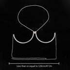 Lucifer - Silver Rhinestone Love Chest Body Chain