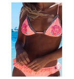 Leopard Print Triangle Bikini Set | Sexy Push-Up Swimwear UK