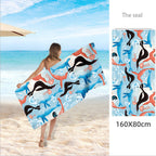 Lucifer - Colorful Striped Beach Towel – Large Quick Dry Lightweight Summer Towel UK