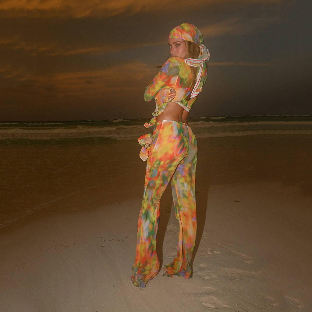 Lucifer Goddess Neon Beachwear Two-piece Set