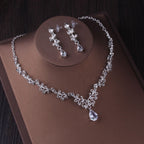 Luxury Crystal Bridal Crown Jewelry Set – Tiara, Necklace & Earrings