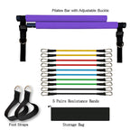 Portable Pilates Bar Kit with Resistance Bands – Full Body Home Gym Workout Equipment UK