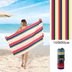 Lucifer - Colorful Striped Beach Towel – Large Quick Dry Lightweight Summer Towel UK